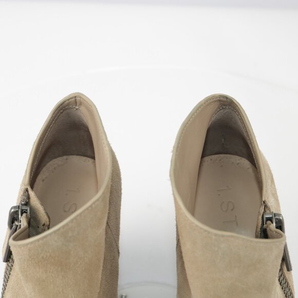 1.STATE Womens Kaleb Boot Size 9 Tan Taupe Suede Wedge Heel Zip Up Bootie - Picture 12 of 13